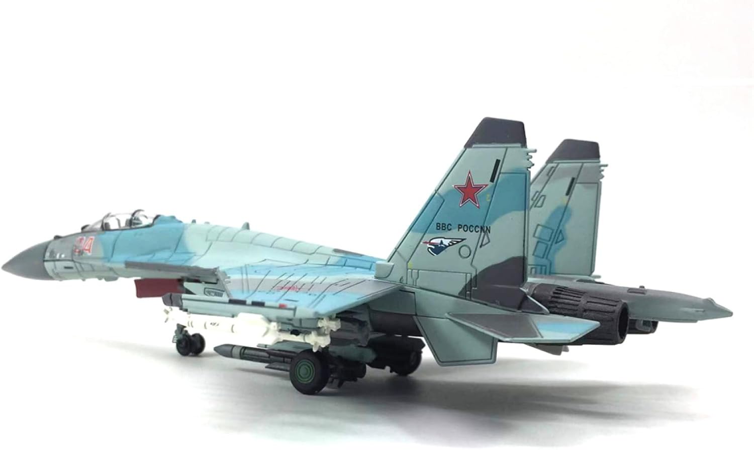Russian SU-35 Super Flanker with 1:100 Scale, Military Aircraft Collection for Plane Enthusiasts