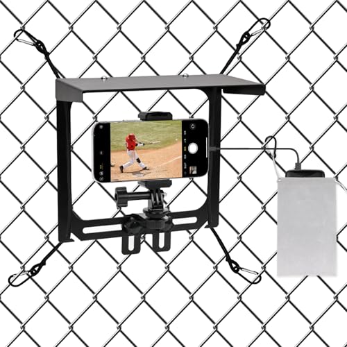 Cell Phone Fence Mount with Shade, Game Recording Mounting Kit Works with Gamechanger, iPhone, Mevo...