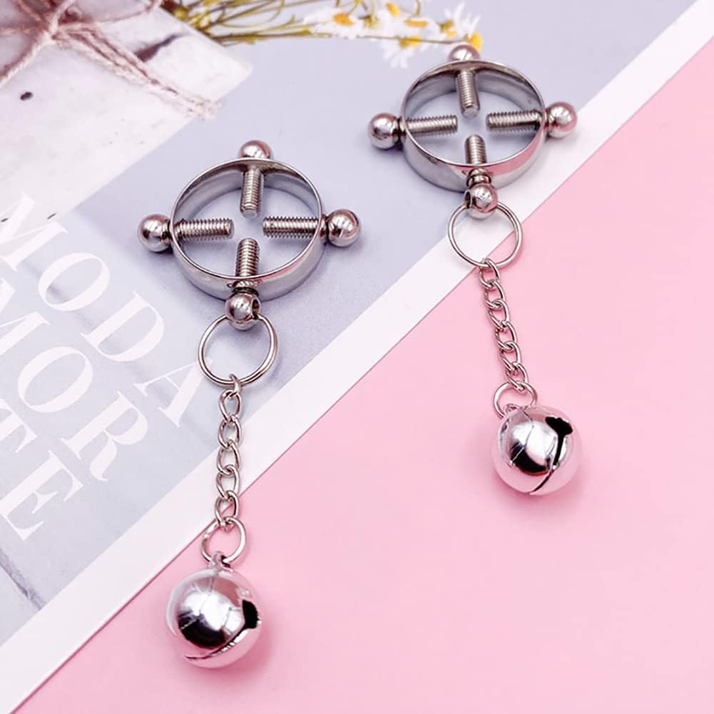 Adjustable Sexy Nipple Clip Clamps Screws Non Piercing Strong Clip On Nipple Jewelry for Women with Soft Bag