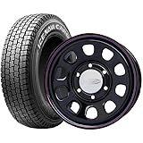 トヨタ ハイエース(200系)用 195/80R15 107/105N グッドイヤー アイスナビ カーゴ ジャパン三陽 デイトナズ G2 デザイン ブラック(レッド/ブルーライン) スタッドレスタイヤホイール 4本セット