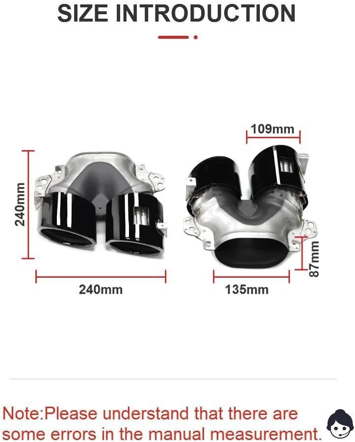 Spare Parts Quad Car Exhaust Tip For Benz A-Class W177 A35 A200 A180 Rear Bumper Black Muffler Header Exhaust System(Black B)