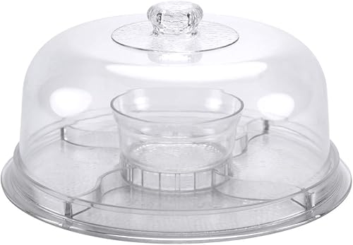 Miniatura 8 de Soporte para pasteles con cubierta de cúpula, multiusos 6 en 1, soporte para pasteles con tapa, bandeja para servir, cuenco de ponche, plato del