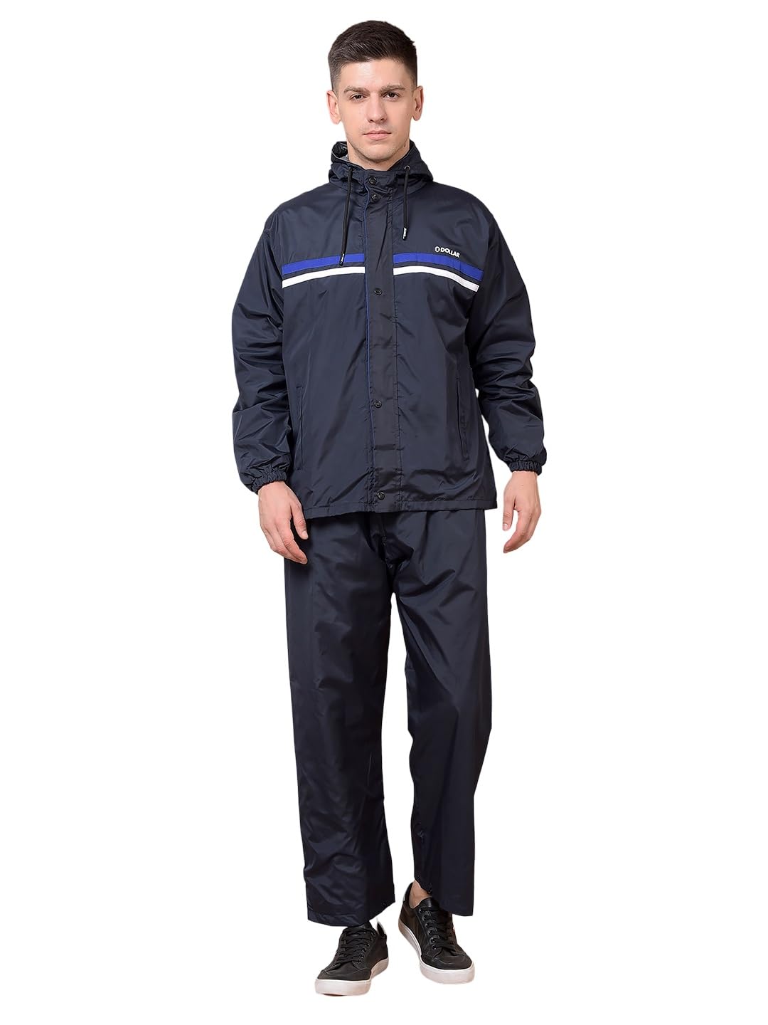 dollar Men's Waterproof Reversible Raincoat Set with Hood & Pocket | PVC Polyester Full Sleeve Zipper Rainwear Suit for Biking, Riding, Trekking, Outdoor | Lightweight Leakproof Jacket Pant Set-picture-33