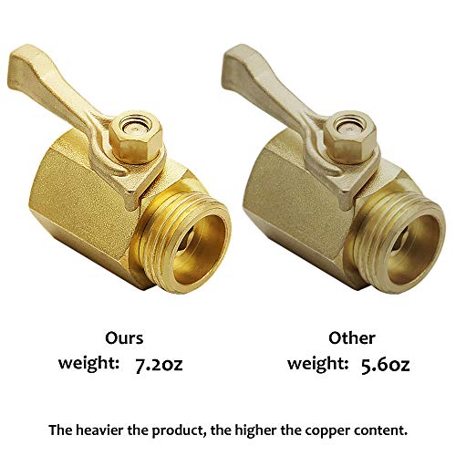 Lifynste Heavy Duty Brass Garden Hose Shut Off Valve, 3/4 Inch, 2 Sets - Thumbnail 3