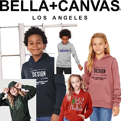 INK STITCH Unisex Kids Youth 3719Y Bella Canvas Custom Printing Logo Texts Sponge Fleece Hoodie Sweatshirts4