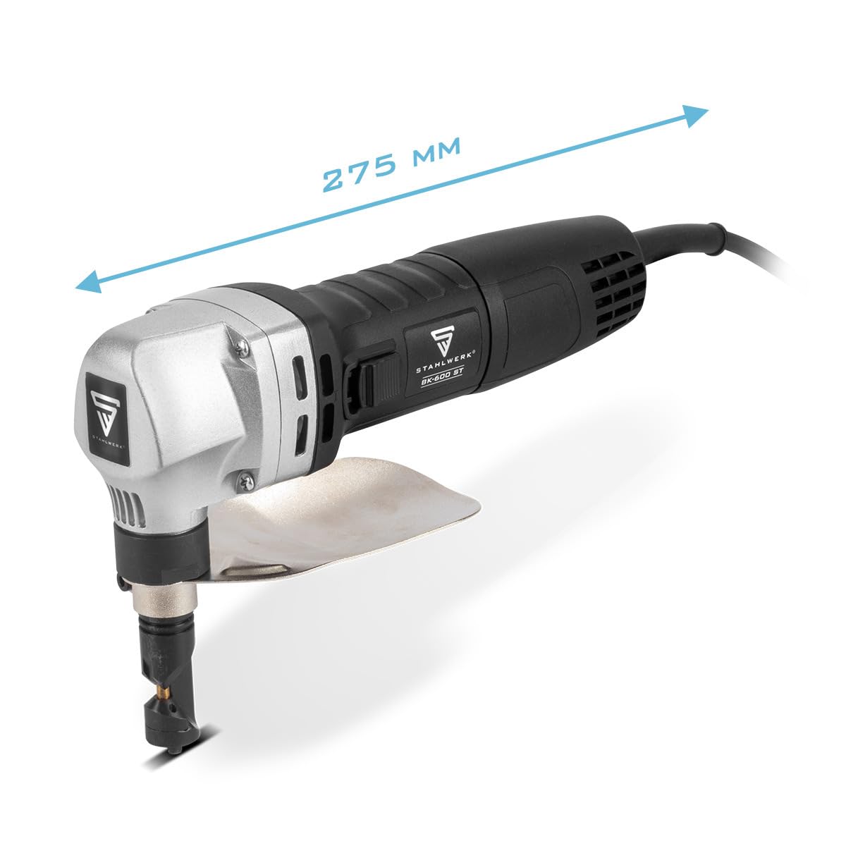 STAHLWERK Grignoteuse BK-600 ST 600 W 2000 tr/min tête rotative 360° profondeur de coupe 2,5 mm cisaille à tôle électrique