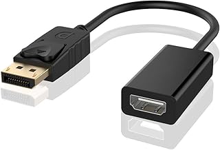 ELUTENG DisplayPort to HDMI Adapter Gold Plated DP Male to HDMI Female Cable Support 3D 1080P Audio 4k@60Hz Converter Compatible with Computer, Laptop, PC, Monitor, Projector, HDTV