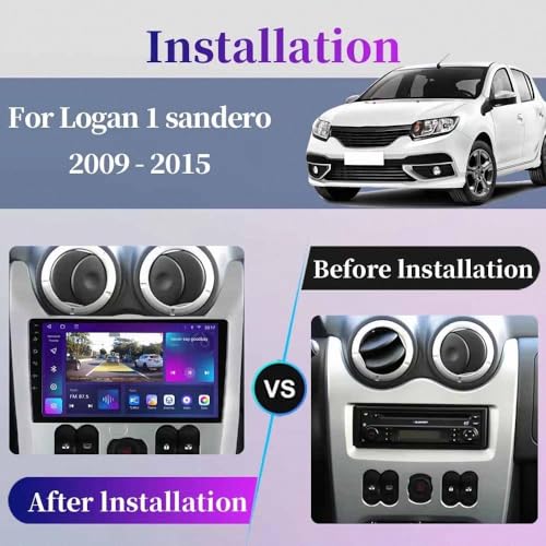 Pantalla Carplay coche para Renault Logan con Android Auto inalámbrico y 64GB 2