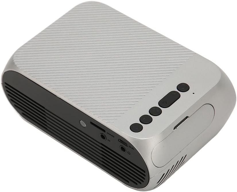 Dèyè ak bò view of the Jectse Mini LED Projector, showing various input ports like HDMI, AV, and USB.