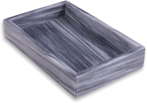 Miniatura 4 de Bey-Berk Servilletero de mármol auténtico, soporte para toallas de papel para baño, cocina, al aire libre, soporte para toallas de mano de mármol,