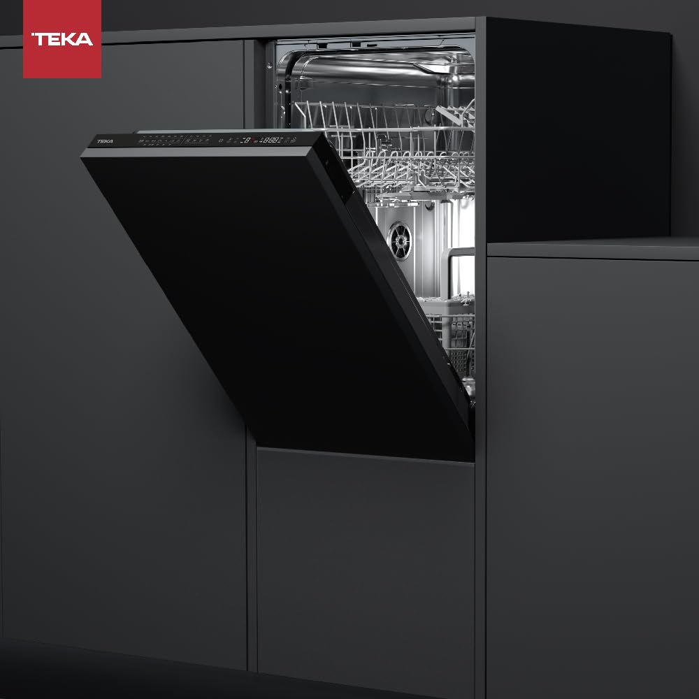 TEKA Einbau-Geschirrspüler, vollintegrierte Spülmaschine, 7 Spülprogramme, LED-Anzeige, Besteckkorb, 10 Maßgedecke – 45 cm