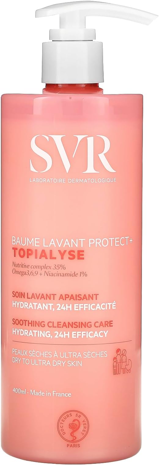 Topialyse Cleansing Balm – Gentle Soothing Cleanser for Dry, Sensitive Skin – 24H Hydration – Multi-Purpose Use – Soap-Free & Sulfate-Free - Fragrance-Free, – Dermatologically Tested – 13.5 fl oz