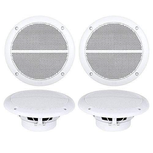 Image of Enrock EM602W 6.5 inch 90 Watt Peak 2-Way Marine Full Range Speakers (White, 2 Pair)