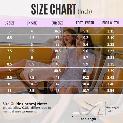 Vepose Women's White Rhinestone Strappy Heeled Sandals, Size 7, 6125 - image 6