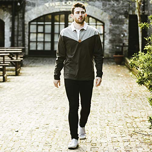 Guinness Heritage Charcoal And Black Rugby Jersey Long Sleeve Rugby Shirts For Men | Mens Ireland Polo Jerseys #TOP7