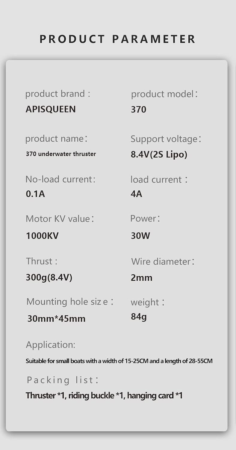 2S Lipo 8.4V 22W BM70 Brushed Submarine Thruster Sealed Waterproof for DIY Toy ROV Robot RC Nest Bait Tug Boat Submarine Accessories (CW Thruster)