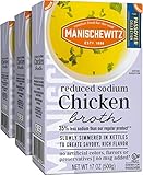 Manischewitz Reduced Sodium Chicken Broth 17oz (3 Pack), Flavorful, Kettle Cooked, Slowly Simmered, Kosher for Passover