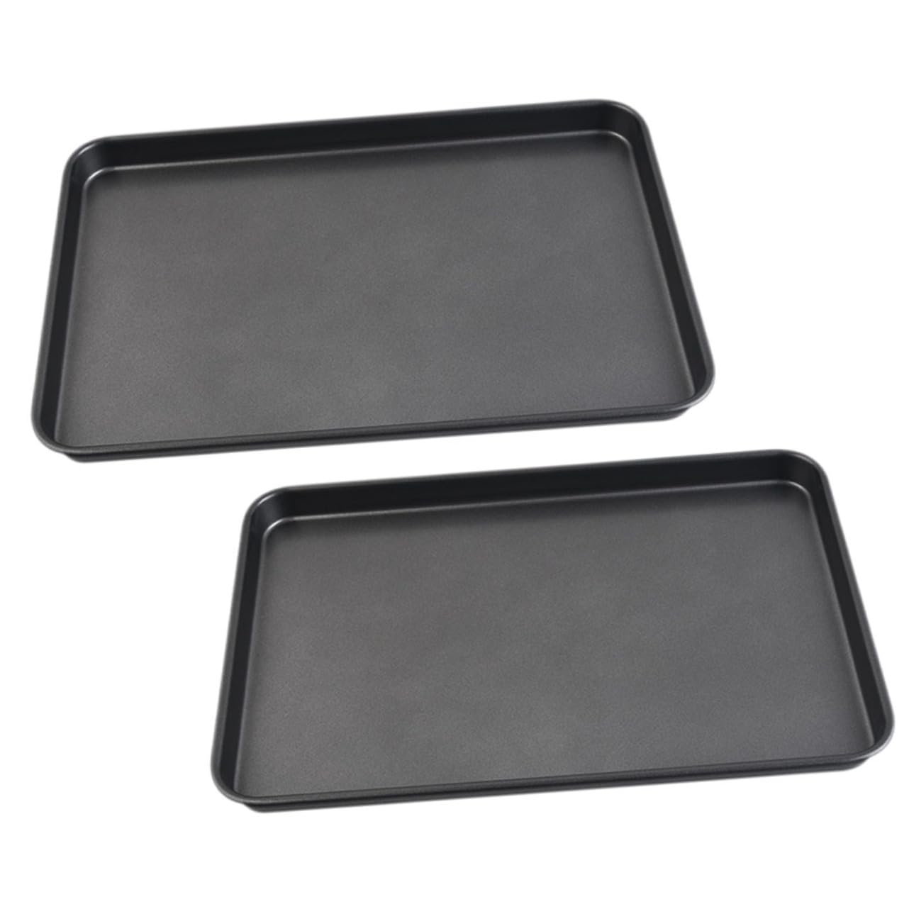 SOLUSTRE 2 pezzi Teglie da Forno Rettangolari Acciaio Carbonio Antiaderenti e Resistenti per Pane Torte Biscotti e Pizza per e Servizio Cucina