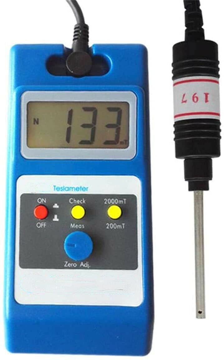 Portable Surface Magnetic Field Meter Gaussmeter Tesla Meter Gauss Meter with Resolution 0.1 Range 0 to 200mT