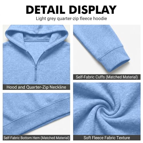 Zip Up Hoodie Men Classic Fleece 1/4 Zip Big and Tall Oversized Hoodies - image 5