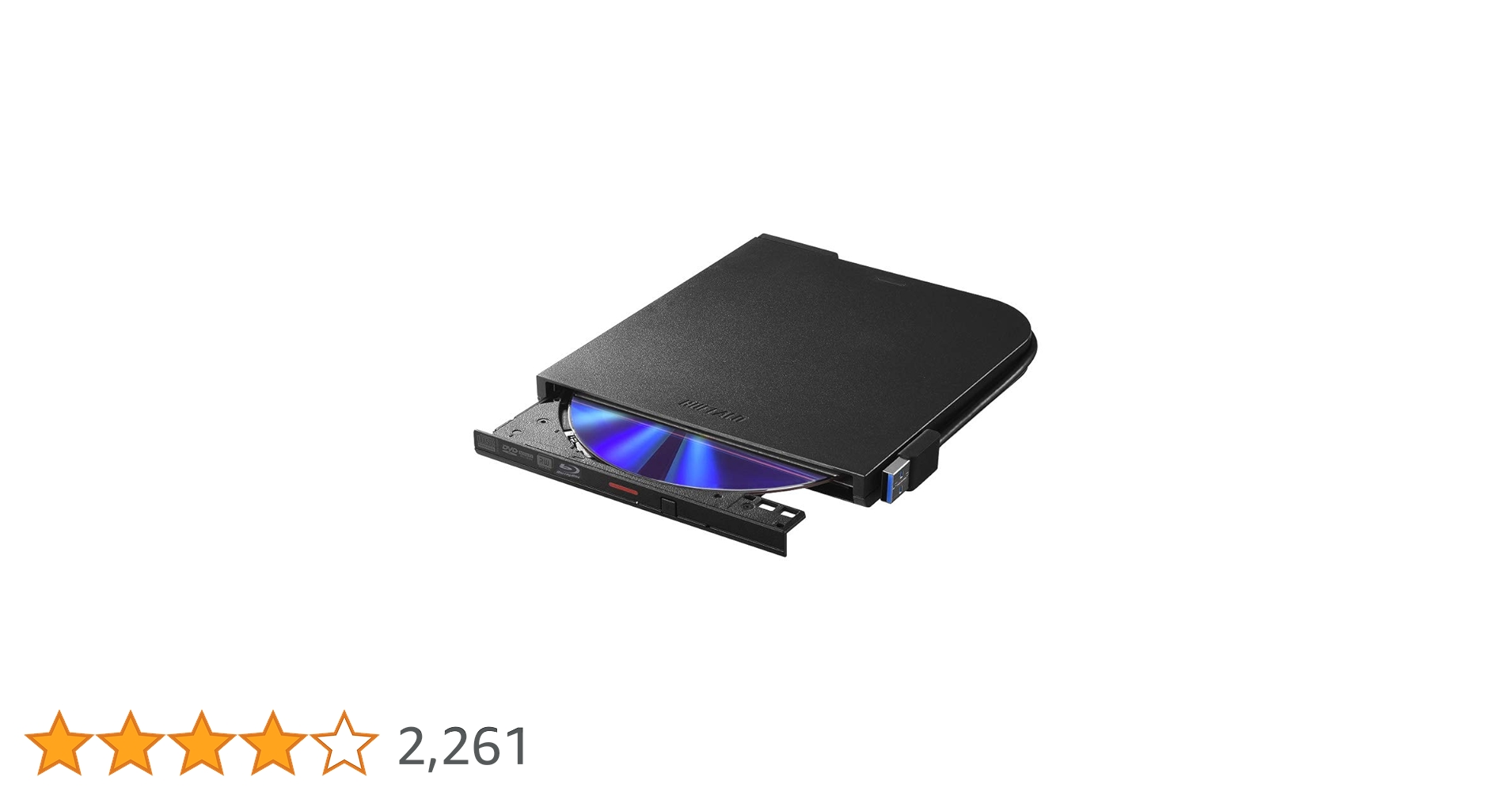 BUFFALO ポータブル Blu-ray ドライブ BRXL-PTV6U3-BK/N : ポータブルブルーレイドライブ | バッファロー