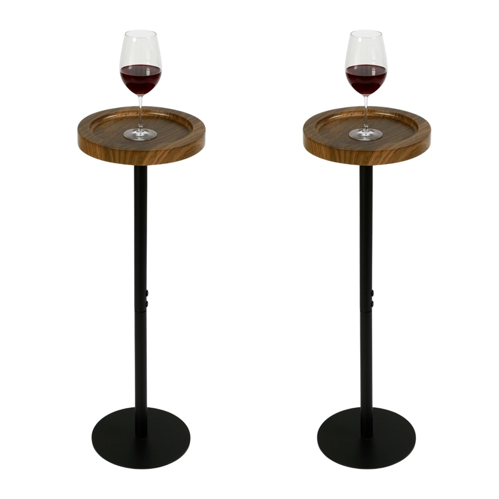 Simcat Small Round Side Table, Drink Table for Small Spaces and Modern Decor (2, Walnut)