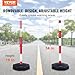 VEVOR Adjustable Traffic Delineator Post Cones, 4 Pack, Traffic Safety Delineator Barrier with Fillable Base 8FT Chain, for Traffic Control Warning Parking Lot Construction Caution Roads, Red & White