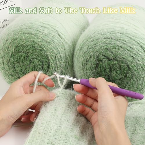 Image of Katech Ombre Yarn for Crocheting-Large Skein of Gradient Yarn Cake-2 Pack of 200g /7.05 oz-80% Acrylic,20% Nylon- #4 Medium-Perfect for Star Blankets, Scarves, Shawls and Garments (E)