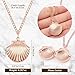 AHIER Sea Shell Locket, Mermaid Valentine Necklace, Beach Little Shell Locket Jewelry(Rose gold)