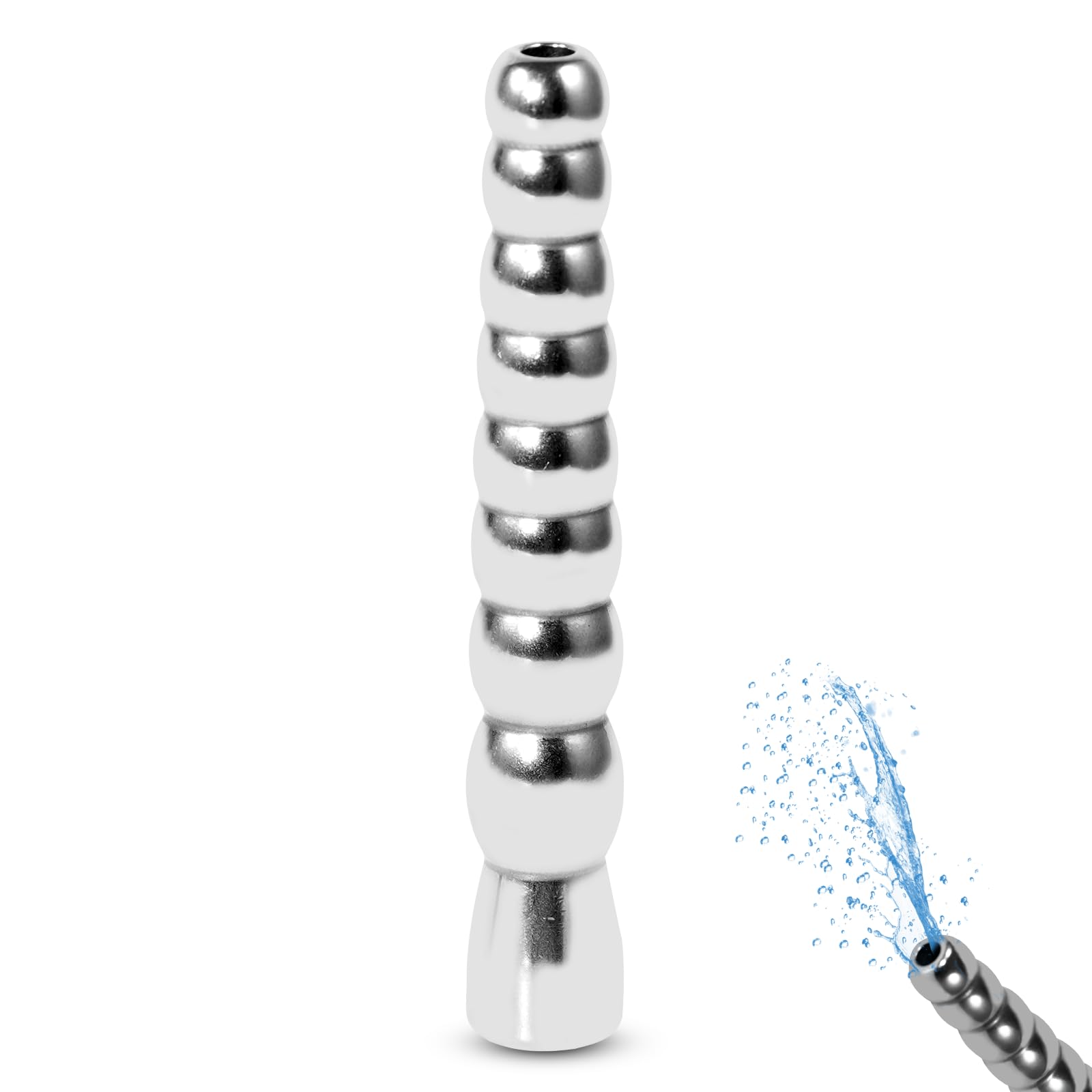 Dilatateur Urètre en Acier Inoxydable avec 8 Boules Sonde Uretre Pénis Creux en Métal Prostate Stimulant Barre de Masturbation pour Hommes Jouet Sexuel Fétiche Extrême pour Hommes (L)