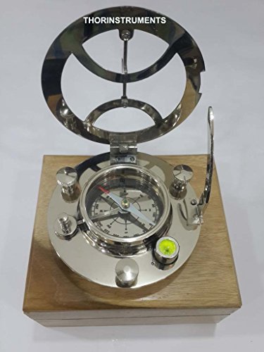 Brújula Reloj de Sol Náutica con Caja de Teak