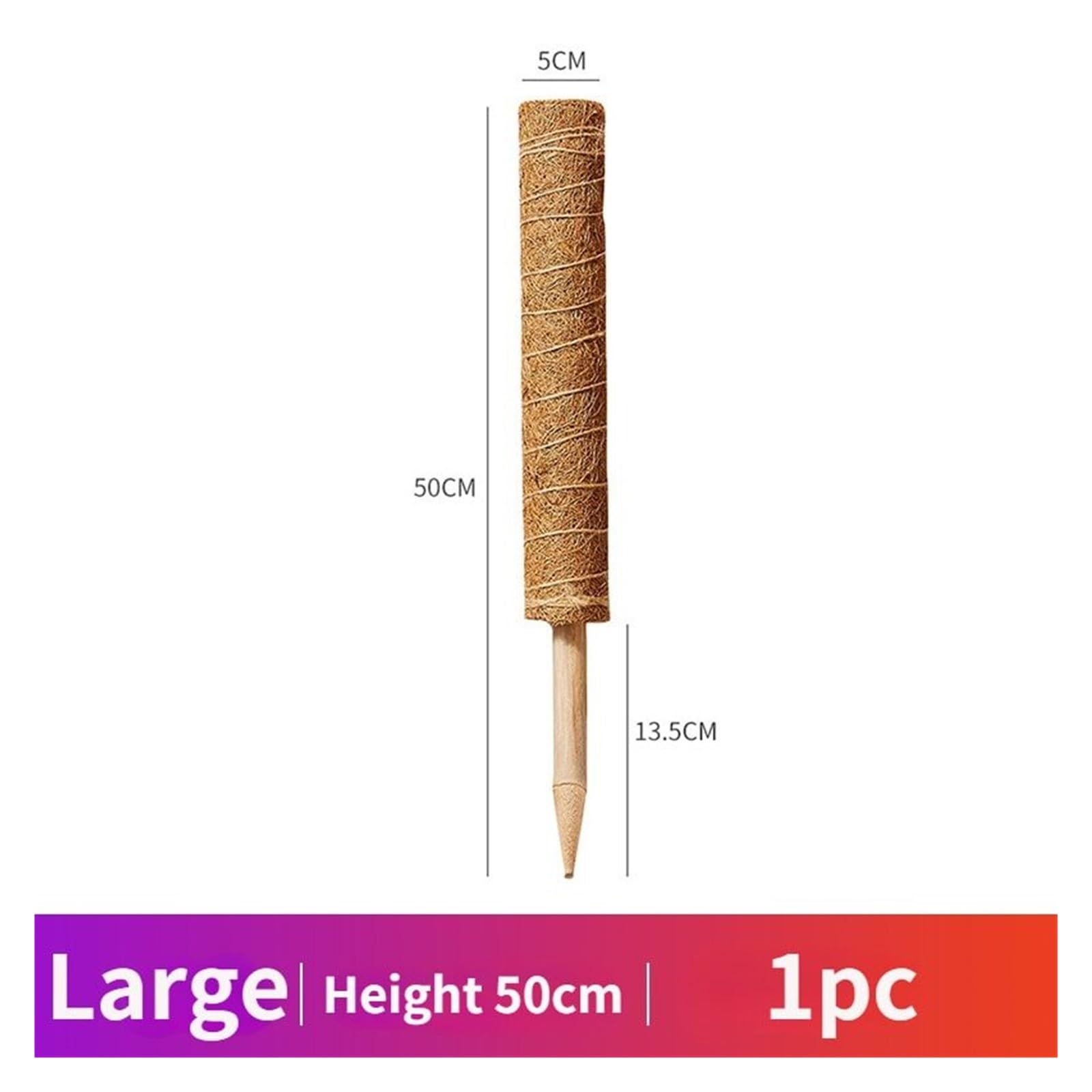 1 Stück 50 cm Pflanzenkletter-Kokosnuss-Garten-Kokosnussstab for Pflanzen und Pflanzenunterstützung