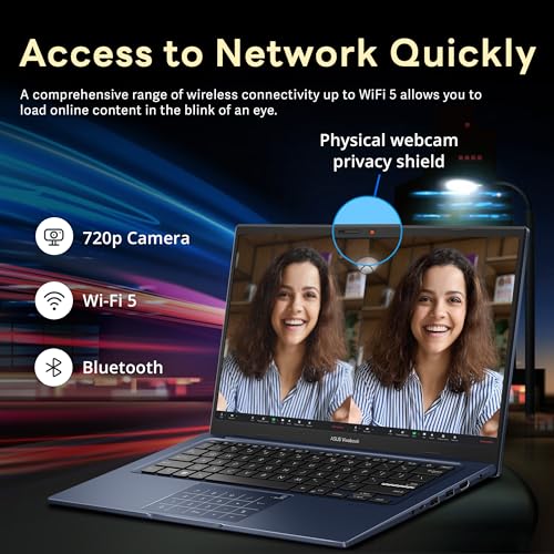 Image of ASUS Vivobook 14 14 inch Full HD Laptop, Intel Core i3 1315U, 8GB DDR4, 1.2TB Storage(256GB SSD+1TB Docking Station Set), Intel UHD Graphics, 720p Camera, Win 11, Blue