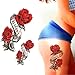 Yesallwas 4 Sheets Large Temporary Tattoo Sticker Fake Tattoos for Women Girls Models,Waterproof Long Lasting Body Art Makeup Sexy Realistic Arm Tattoos -Rose, Flowers，Jewelry 5.9x8.26inche (A)