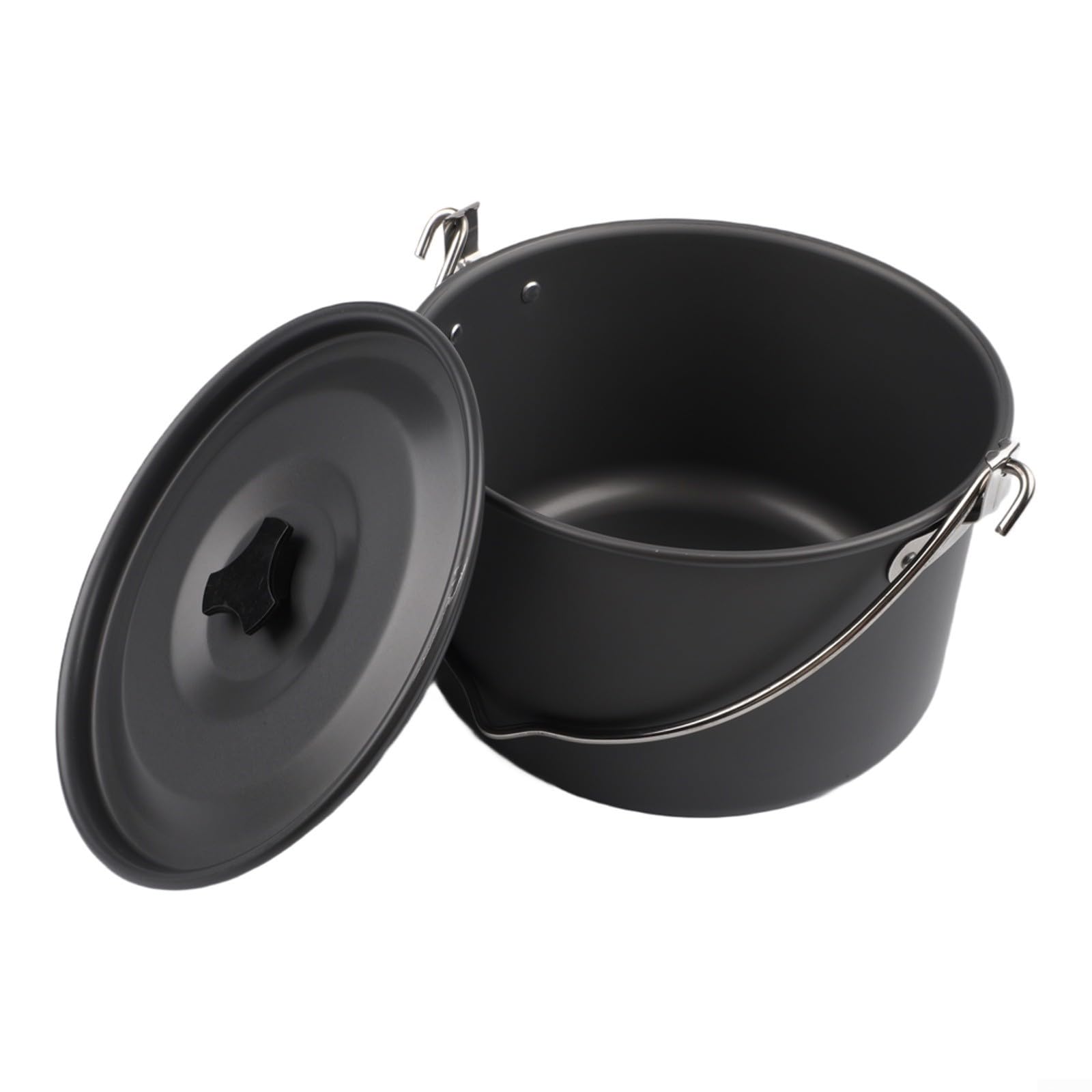 Pentola in Alluminio 4L Leggera Antiaderente per Campeggio(Black lid)