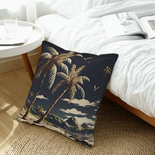 Housse de coussin similicuir palmier 45,7 cm déco rustique canapé - 5
