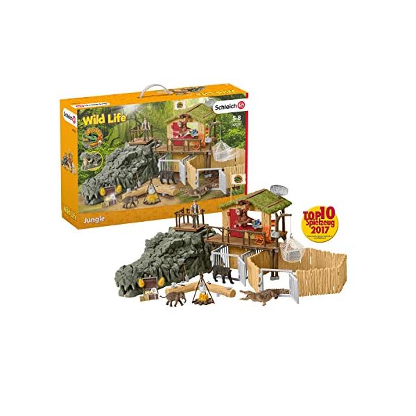 Schleich 42350 Wild Life Spielset - Dschungel Forschungsstation Croco, Spielzeug ab 3 Jahren,50x24x20cm & 42427 - Falle… – Bild 3