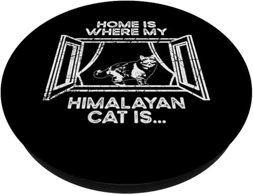 Miniatura 2 de Home Where My Cat Is - Mom Dad Himalayan Cat PopSockets Standard PopGrip
