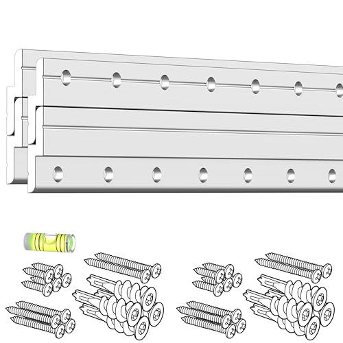 Image of Z Clips 18 inch 2 Pack - French Cleat Picture Hanger Heavy Duty - Wall Mirror Mounting Bracket - Flush Mount Hanging Kit for Shelf, Painting, Frames, Cabinet, Soundbar, Whiteboard or Headboard - 120 lb