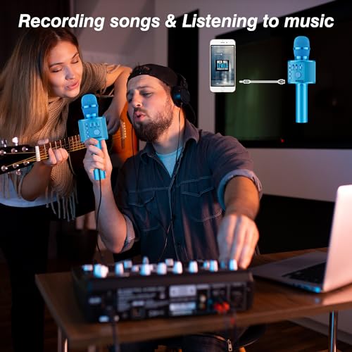 image for BONAOK Wireless Bluetooth Karaoke Microphone,3-in-1 Portable Handheld 