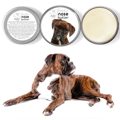 Image of The Blissful Dog Brindle Boxer Nose Butter, Versatile Dog Nose Balm for Dry Nose, Handcrafted Nose Moisturizer, Easy-to-Apply Dog Essentials, Unscented, 4 oz.