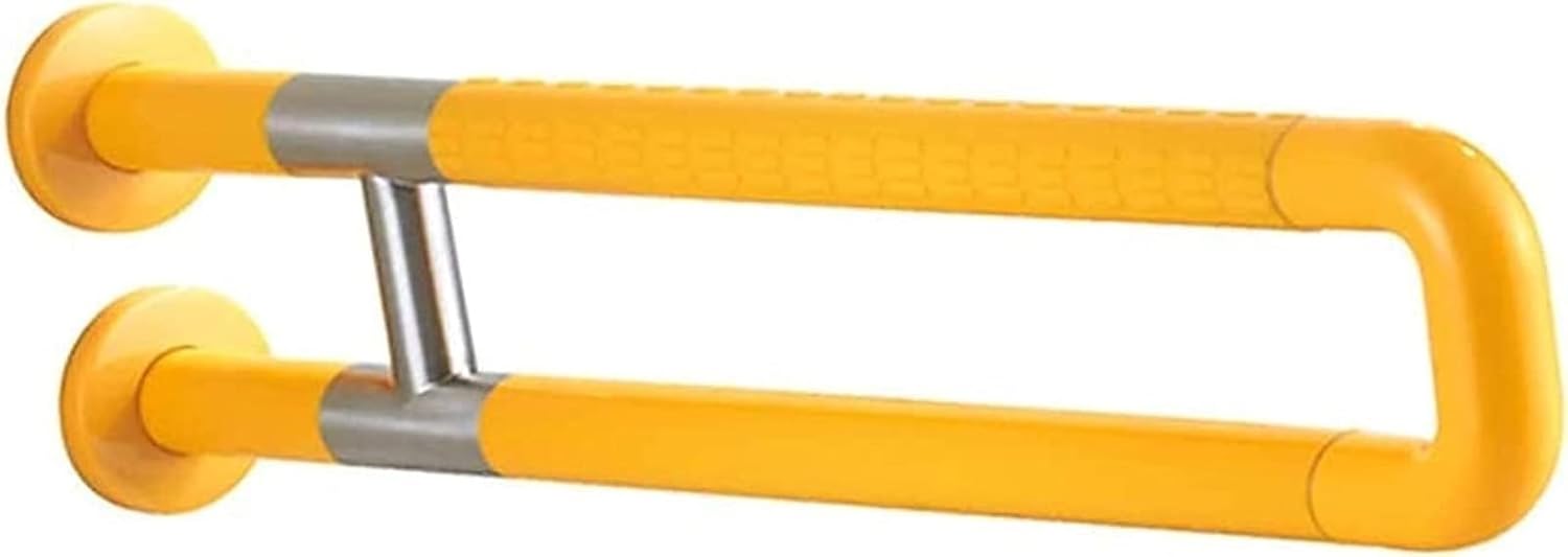 handrail Grab Rails,Bathroom Handrail Non-Slip Bathtub Grab Bar, Bathroom Wall-Mounted Safety Support Grip Assist in Support Stand up Toilet Handrail/Yellow/60 cm