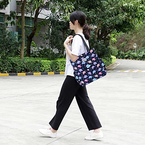 Image of KAMO Floral Tote Bag - Waterproof Lightweight Handbags Travel Shoulder Bag for Hiking Yoga Gym Swimming Travel Beach