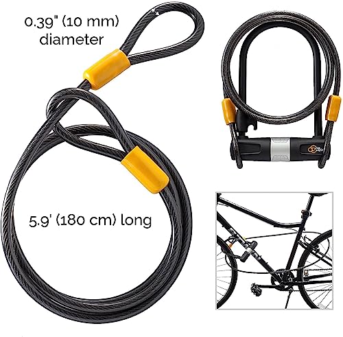 Via Velo 3 Bicycle U-Lock Set, Samekey System Keyed Alike, Heavy Duty, 14Mm Shackle And 10Mm X 1.8M Cable With Mounting Bracket For Road Bike Mountain Bike Folding Bike #TOP4