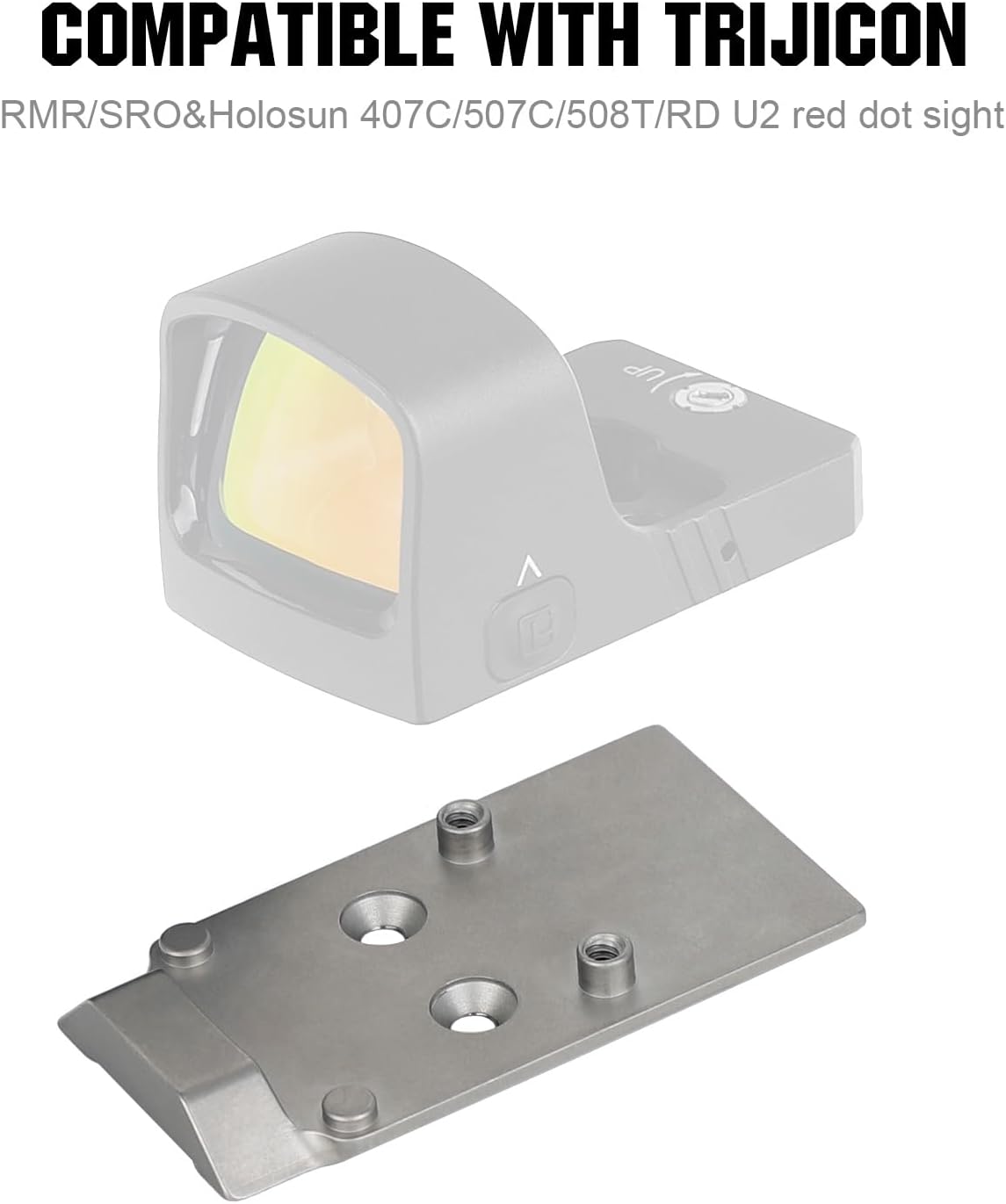 ohhunt Titanium Optics Adapter Plate Compatible with Trijicon RMR/SRO/Holosun 407C/507C/508C/508T and fit CZ P-10