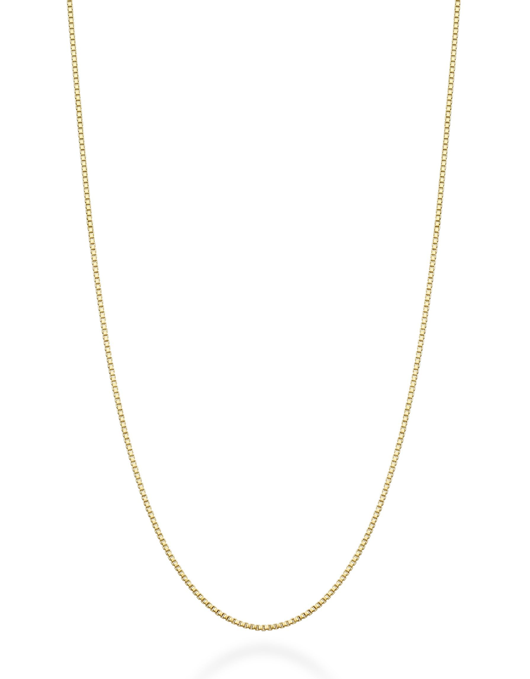 Miabella Italian 18K Gold 925 Sterling Silver Thin 1mm Box Chain Necklace for Women Made in Italy, Sterling Silver, Gemless, Sterling Silver, No Gemstone