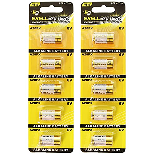(2-Pack) 5pc Exell A28PX 6V Alkaline Battery L544BP V28PXL K28L PX28A A544 Fits BAT-001, BC-50 Receiver, BT-50 Receiver, BT-50A Receiver, CKC-25W Receiver, HF-25W Receiver, KB-50 Receiver