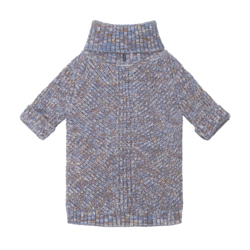 Image of Fitwarm Knitted Turtleneck Dog Sweater, Cozy Dog Winter Clothes for Small Dogs Boy Girl, Thermal Pet Apparel, Heather Blue, XXL