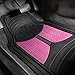 FH Group Automotive Floor Mats - Heavy-Duty Monster Eye Rubber for Cars, Universal Fit Full Set, Climaproof Mats, Trimmable Most Sedan, SUV, Truck Pink
