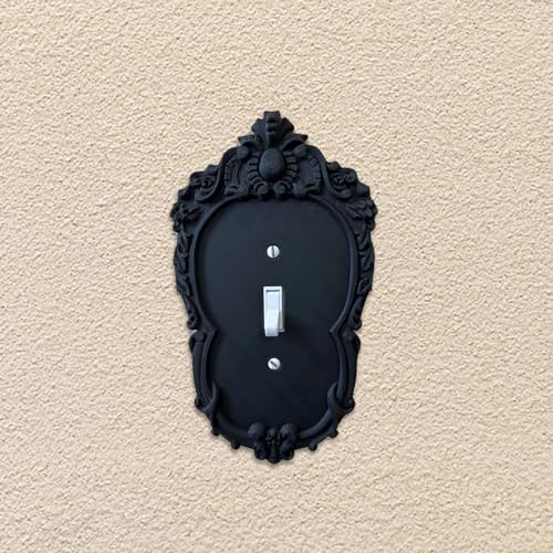 Placa de pared decorativa y cubierta de interruptor de luces retro negro para diseño interior 4